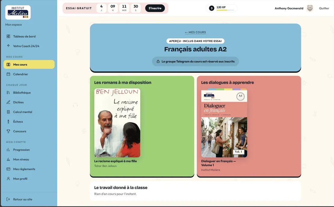 My classes: the group, its novels and its dialogues