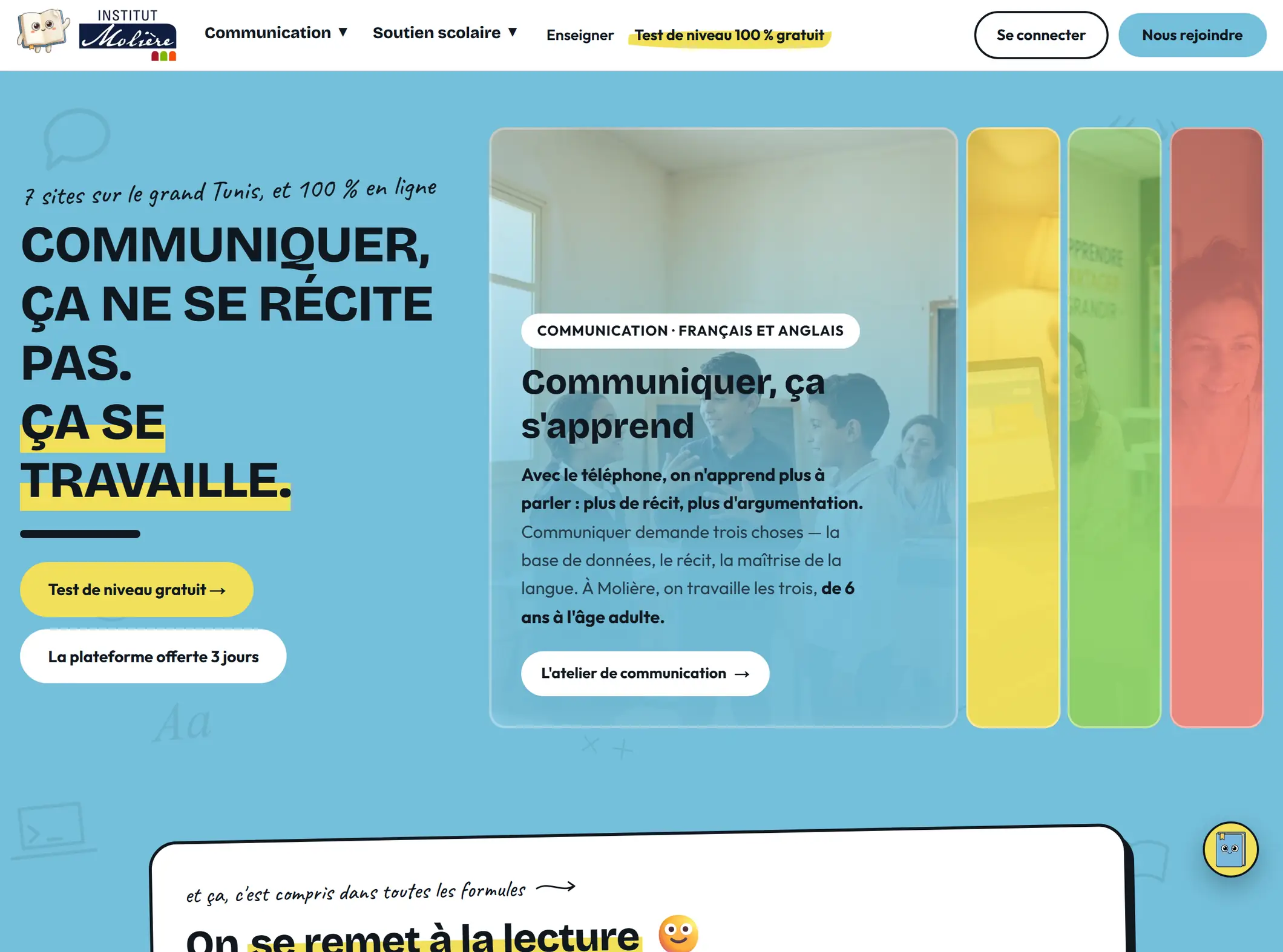 The complete Institut Molière home page