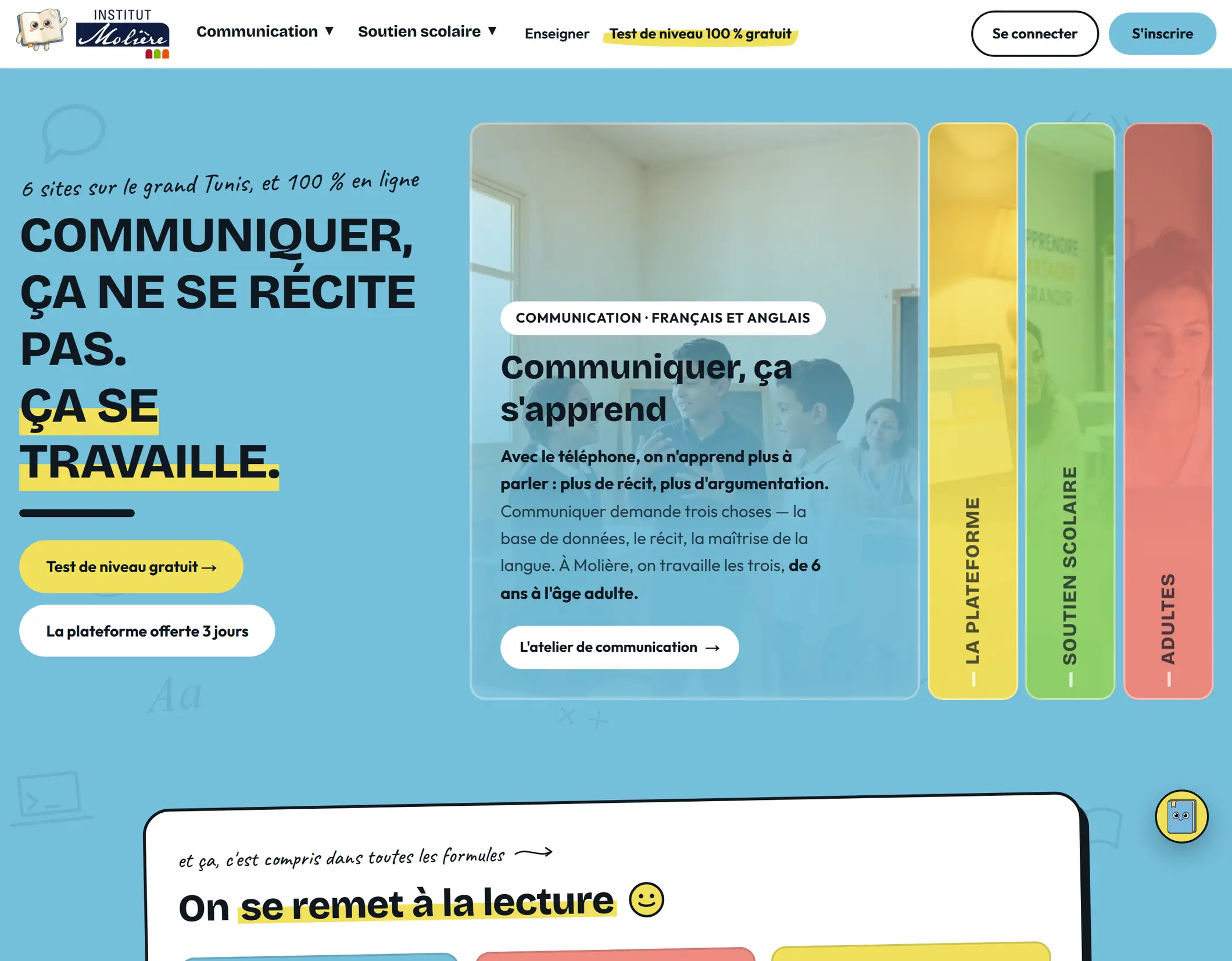 The complete Institut Molière home page