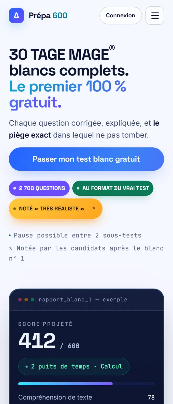 Home: 30 complete TAGE MAGE mock exams, the first one free