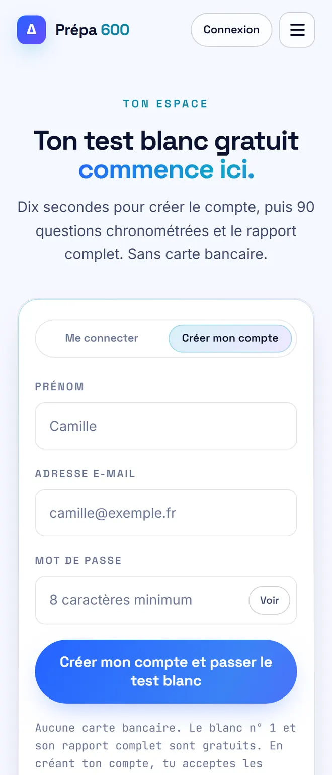La création de compte : dix secondes, sans carte bancaire